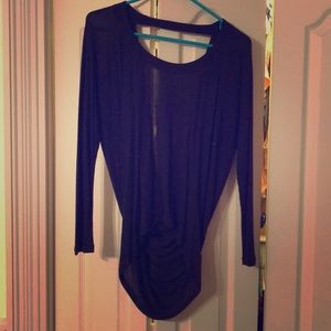 Deep purple long sleeved low back top